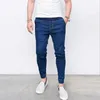 CYSINCOS 2018 New Spring Autumn Long Pencil Pants Casual Slim Jeans Mens Brands Fit Slim Trousers Elastic Waist Male Pantalones