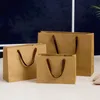 Kraft Paper Bag Stort Medium Trumpet Kläder Semester Presentförpackning Väskor med handtag Gratis Frakt XD22306