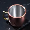 60ml Moscow mini glass shot mugs stainless steel cocktail cup Moscow mule cup mini wine beer a small copper cup 50pcs LJJA2456