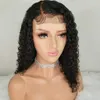 Dianteira do laço Perucas de Cabelo Humano Para As Mulheres Negras Remy Brasileira Full Curly 360 Rendas Perucas Dianteiras Com o Cabelo Do Bebê Pré Arrancado 1b Cor