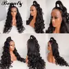 Luźna peruka fali koronkowe przednie ludzkie peruki włosy 360 koronkowa frontalna peruka falowa Virgin Remy Peruvian Hair Wcześniejsza