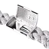 Diamond Cuban Link Chain Men Gold plaqué Full CZ Bijoux Bracelets Hip Hop Bracelet Zircon Braclet3443