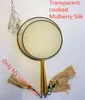 Fine Chinese Traditional Mulberry Silk Fan Dance Costume White Vintage Bamboo Handles Fan DIY Hand Painting Embroidery Hand Fan