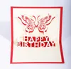 Handmade Happy Birthday Cartoon Butterfly Creative Kartki z życzeniami 3D Pop Up Paper Card Uroczysty Party Supplies