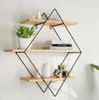 Moderne massief houten plankopslaghouders woonkamer tv muur opknoping one-word shiftes partition frame