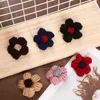 Conjunto de 3 peças de broche de flor de lã com flor artesanal pin moda feminina