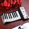 Taşınabilir piyano katlanabilir 61 Tuşlar esnek Yumuşak Elektrikli Dijital Roll Up Klavye Piyano Loudspeak Öğrenme Elektronik piyano