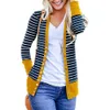 Nouveautés femmes Cardigan à manches longues rayé ouvert avant pull en tricot Cardigan vêtements à manches longues chaud doux vêtements