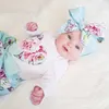 Ins baby meisje outfits bloem hart geborduurde kinderen romper broek hoofdband 3 stks sets lange mouw babykleding set kinderkleding DHW2341