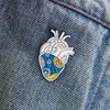 Enamel heart brooch pins brooches lapel pin human organ fashion jewelry gift 370207