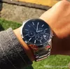 Sprzedaj luksusowy zegarek nowy nowoczesny męski biznesowy zegarek ze stali nierdzewnej moda męska stoper najwyższej jakości zegar sportowy relogio 207E