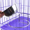 Pet Dog Cat Bowl Stainless Steel Hanging Cage Food Water Bowls Kennel Coop Cup Feeding Bowl for Puppy Bird Rabbit Kitten