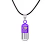 Botella de perfume botella de aceite esencial colgante collar de acero inoxidable corazón amor puede abrir pastillas colgante pareja collar ceniza titular joyería