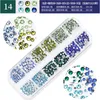 SS4SS16 Karışık Boyut Düz Sırt Ab Kristal Tırnak Sanat Dekorasyon Karışımı Renkler 3D Cam Rhinestones Charm Gems 1400 PCS Kutu başına DIY Tırnaklar 7523650