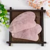 Herramienta de masaje corporal para raspar Jade Guasha a la moda, cristal rosa natural, cuarzo rosa, guasha, cuerpo, piedra para raspar ojos faciales