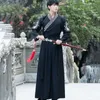 Hanfu Mannen Zwart Chinees Kostuum Traditionele Oude Qing-dynastie Mannelijke Podiumoutfits Nationale Folklore Show Kleding DNV11617