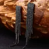 Fashion- Wedding Long Tassel Crystal Earrings for Women Statement Earrings Jewelry Party Prom Korean Earrings Jewelry Gift