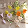 Artificial Flower Home Decorative flowers poppy flower brouch wedding party decorations one bouquet four flower heads