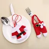 Mini Christmas Santa claus clothes Knives Forks Tableware table cover centerpieces christmas decorations Party will and sandy Drop Ship