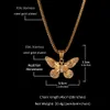 Nieuwe Mode Hip Hop Bling Diamond Mens Goud Zilver Butterfly Hanger Ketting Ketting Rvs Cubaanse rapper Kettingen Sieraden te koop