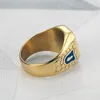 18k 24k Gold Plating 316 Stainless steel Masonic Freemason Signet Rings Dark Blue Lodge Enamel fraternal mason rings jewelry for men