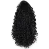 熱い販売インドの生のバージンヘアキンキーカーリー巾着ポニーテールのための黒い女性の自然な16インチ人間の髪Ponytail Puff Updo Bunのヘアピース