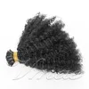 VMAE Vrigin Human Hair 100g Natural Color Kinky Curly I Tip Estensioni dei capelli pre-incollate