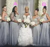 Afrikaanse Plus Size Bruidsmeisjes Jurken Lange Mouwen Eén Schouder Maid of Honour Jurk Kralen Pailletten Twee stijlen Bruiloft Jurk