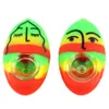 2.6'' Silicone smoking pipes portable Spoon Pipes with glass bowl smoking hand made pipes Colorful facial expressions pebble herb