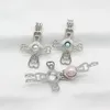 10pcs Silver Heart Cross Pearl Cage Pendant Lockets Perfume Essential Oil Diffuser Bead Cage Necklace Charms for Oyster Pearl