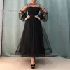 Jóia de tornozelo preto Mangas compridas vestidos de baile vestidos de festa em estoque s ocas ocasião de ocasião 8334529