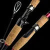 M power Carbon Fiber Travel Rod lure Fishing Rod 1.8m 2.1m 2.4m 2.7m 3m Spinning Casting 4 Sections Travel Cork Handle
