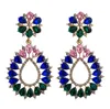 Fashion- hot sale earrings design luxury style glass stone paved dangle earrings Bling Crystal Drop Earrings For Women