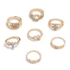 US Warehouse Boho Style Finger Ring Set - Gold Silber Retro -Muschel -Gelenk -Knöchel -Nagel -Statement Ring Set für Frauen Mädchen