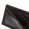 Vejiery Men Wallet Short Genuine Crazy Horse Cowhide Leather Purse Small Vintage Wallets Male Clutch Leather Wallet Mens Y19052701