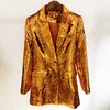 Hot Style Top Quality Original Design Women's Personality Blingbling Blazer Twinkle Glitter Sequins Jacket One Button Long Coat Costumes