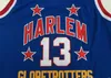 # 13 Wilt Chamberlain Harlem Globetrotters Günstige Hochschule Basketball Jersey Vintage blau Wilt Chamberlain Basketball Sporthemd