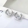 S224 Fashion Jewelry Women's Vintage Layers Cute Stud Earrings Gold Silver Color