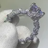 Ins sprzedaż klasyczna biżuteria prawdziwa 925 Sterling srebrna groźna runda biała topaz cZ diamentowy szlachetki impreza Women Wedding Somee 2620734