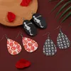 Fashion Halloween Pattern Teardrop Leather Earrings For Women Long Dangle Statement Pumpkin Water Drop Earrings Jewelry