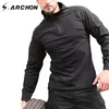 Manga longa tática camiseta dos homens Soldier Soldier Uniforme de Combate Camisas Fitness Exército do Paintball Respirável T-shirt