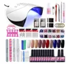 Gel Nail Art Manicure Tools Kit LED UV unhas lâmpada secador Cores Gel unha polonês DIY Tools Gel Verniz Set