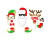 Hot Sales Christmas Photo Booth Props Kit Maskers Lippen Baard Bruiloft Kerstfeest Decoratie Benodigdheden Woondecoratie