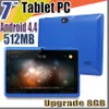 20X 7 pollici Capacitivo Allwinner A33 Quad Core Android 4.4 doppia fotocamera Tablet PC Aggiornamento 8GB 512MB WiFi Youtube Facebook Google flash C-7PB
