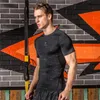 2018 Yeni Marka Erkekler Spor Koşu T Shirt Sıkıştırma Kısa Kollu Adam Vücut Geliştirme Eğitim Tayt Spor Gömlek Jogging Spandex