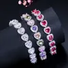 Högkvalitativ vitguldpläterad full CZ Crystal Heart Armband för tjejer Kvinnor för festbröllop Trevlig gåva