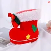 Decorazioni natalizie 4 dimensioni Decorazioni per la casa Scarpe da stivale da Babbo Natale Calza per bambini Borse per regali di caramelle per bambini Decorazione dell'albero di Natale1