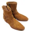 Vente chaude- Wyatt Biker chaînes bottines hommes chaussures bout pointu boucle hommes bottes en cuir hommes chaussures habillées Botas Militares chaussures hommes