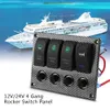 Freeshipping 4 банды Rocker Switch Panel12V 24 в LED водонепроницаемый Rocker Switch панель автомобилей стайлинг выключатели для автомобиля RV морской лодке
