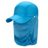 Sun Protection Fisherman Caps Withfaceネック屋外釣り大人のフロッピーバケツ帽子ラージブリム帽子女性のカジュアル折りたたみキャップ